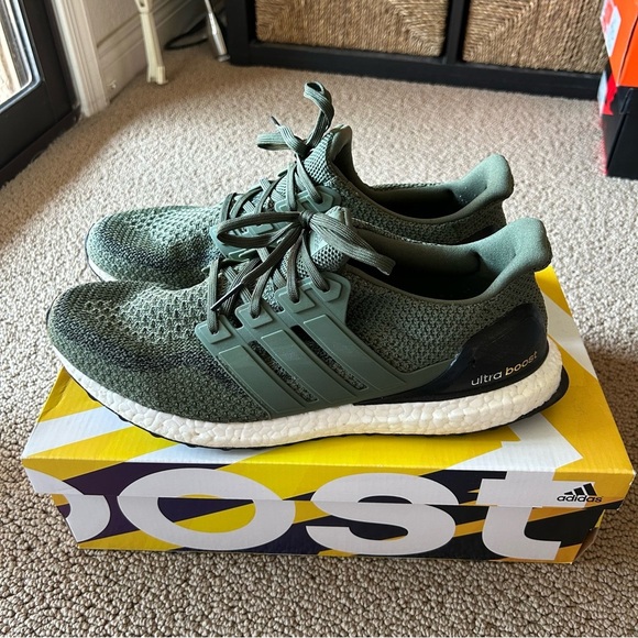 Adidas UltraBoost 2.0 Merino Wool Olive Green Running Shoes Men’s Size 12 - Picture 1 of 11